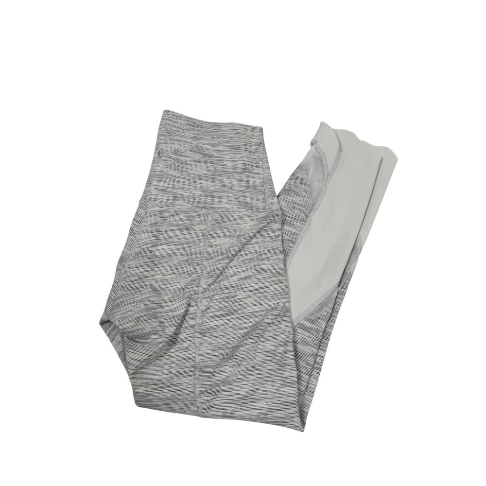 Lululemon Grey Space Dye Scalloped Hem Mesh Leggings 7/8 Tights Size 4